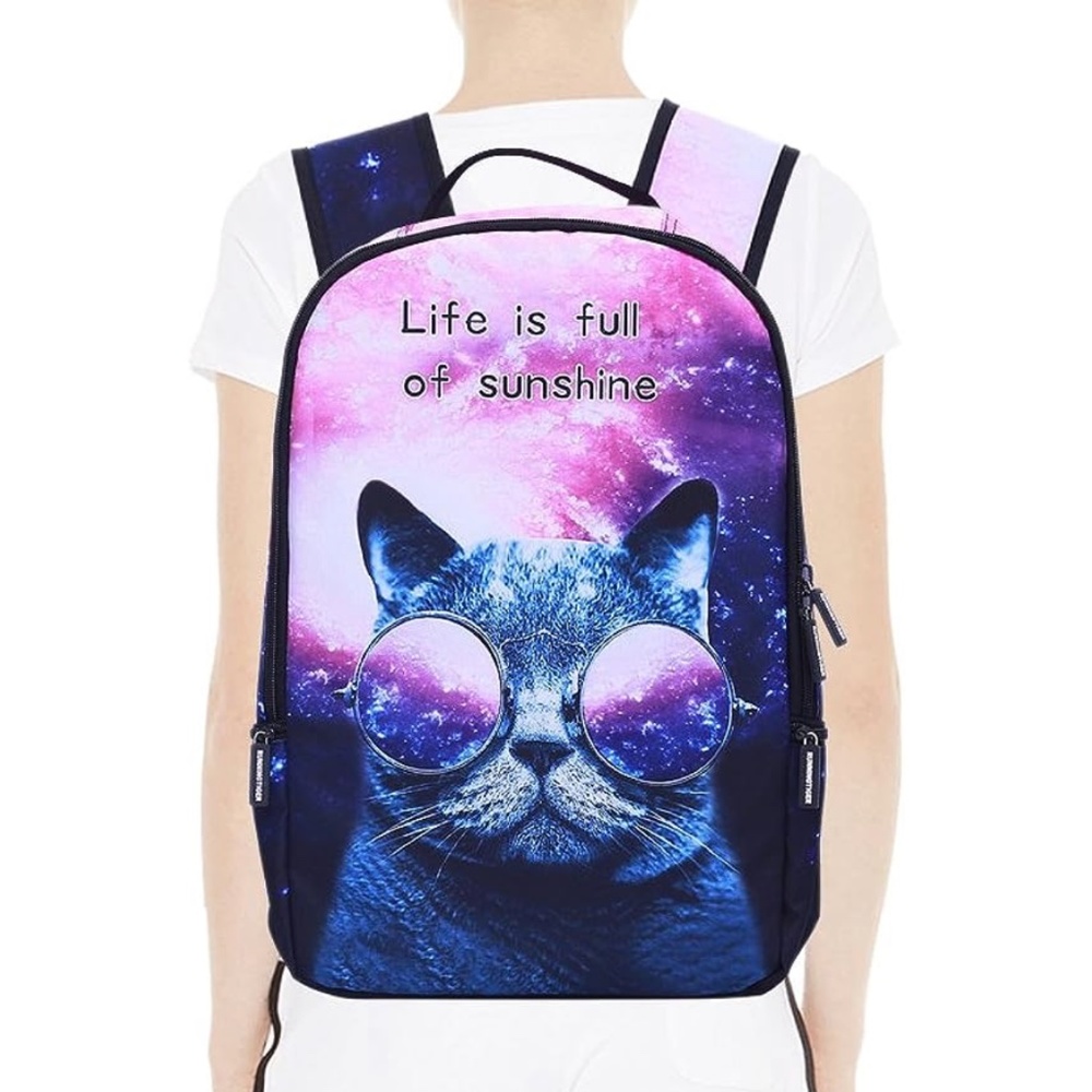Galaxy Cat Backpack Lightweight School Backpack Laptop Bag